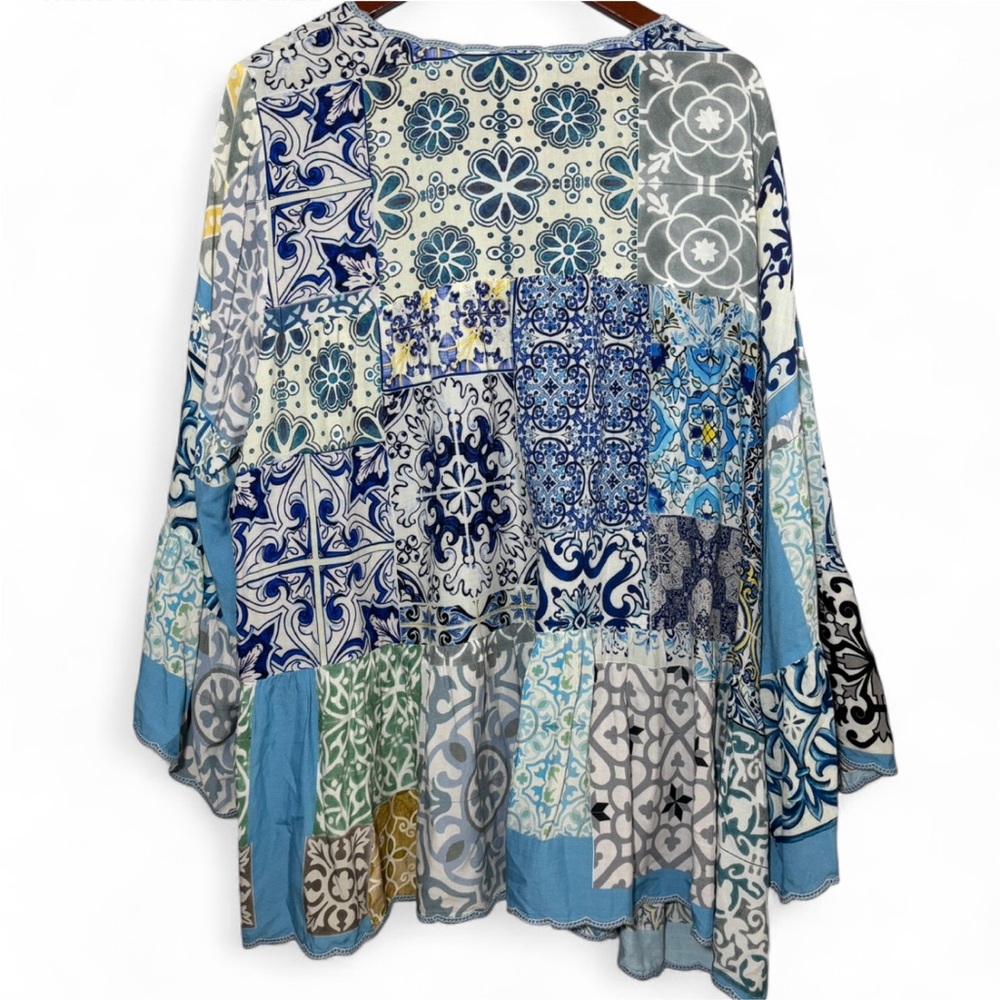 Johnny Was Patchwork Tile Top Xl - image 4